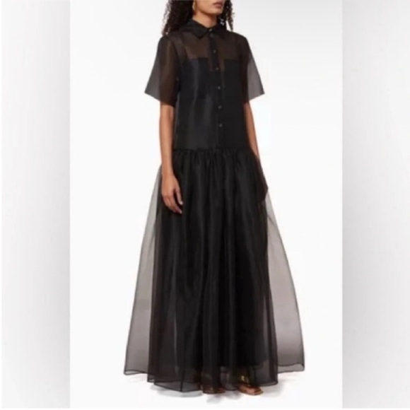 Staud Riley Organza Maxi Dress Black NWT - Picture 4 of 9